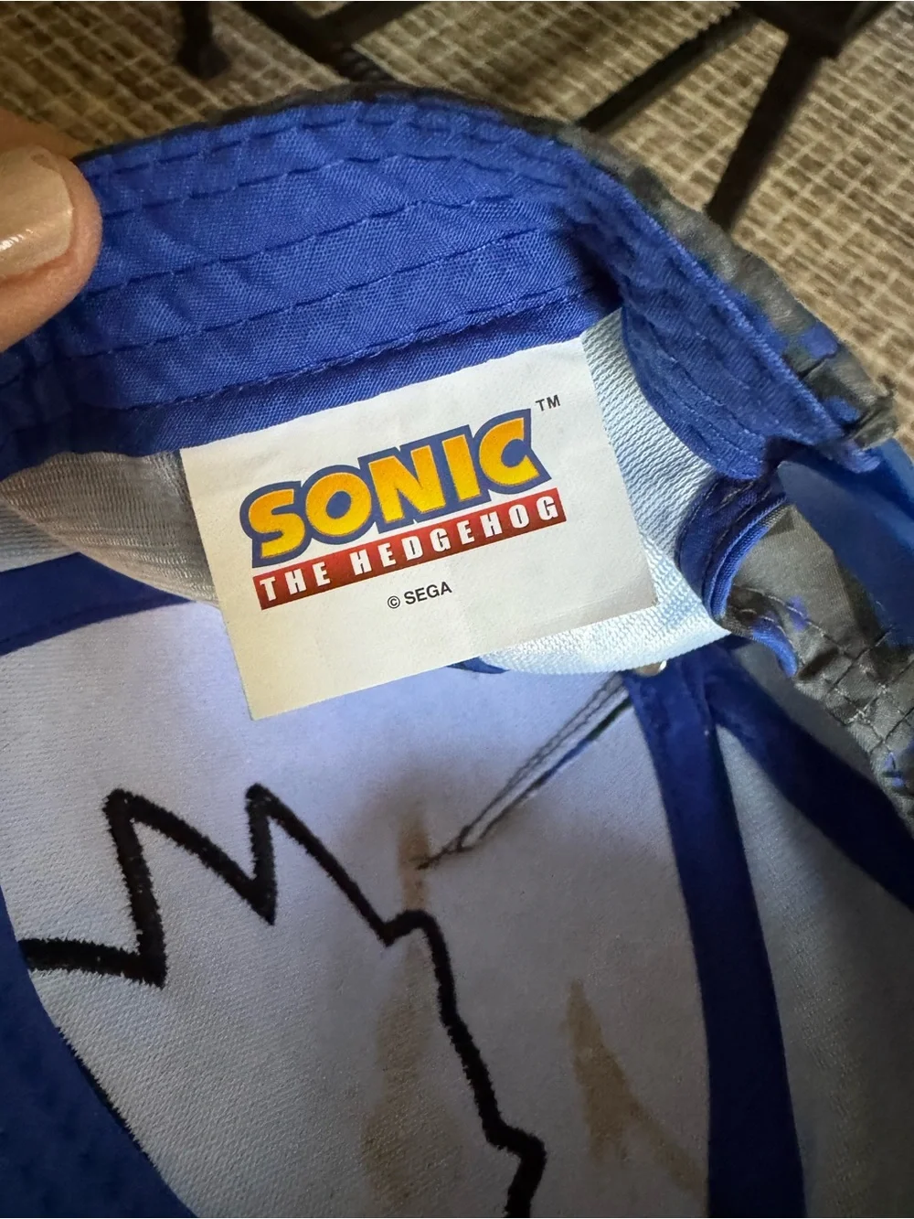 Sonic The Hedgehog Game On Snapback Hat SEGA Blue Digital Camo